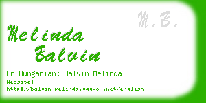melinda balvin business card